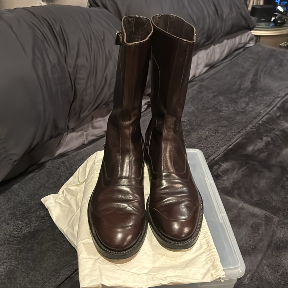 Salvatore Ferragamo brown Tramezza boots size 12D - Picture 7 of 9